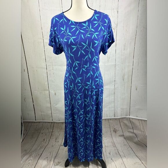Orvis Dresses & Skirts - ‼️5/$25‼️ Vintage Orvis Dress Indigo Blue Botanical Print Back Tie